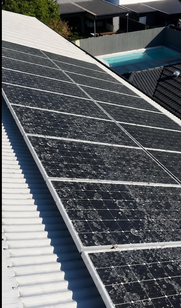 Solar panels before cleaning by Bright Panels