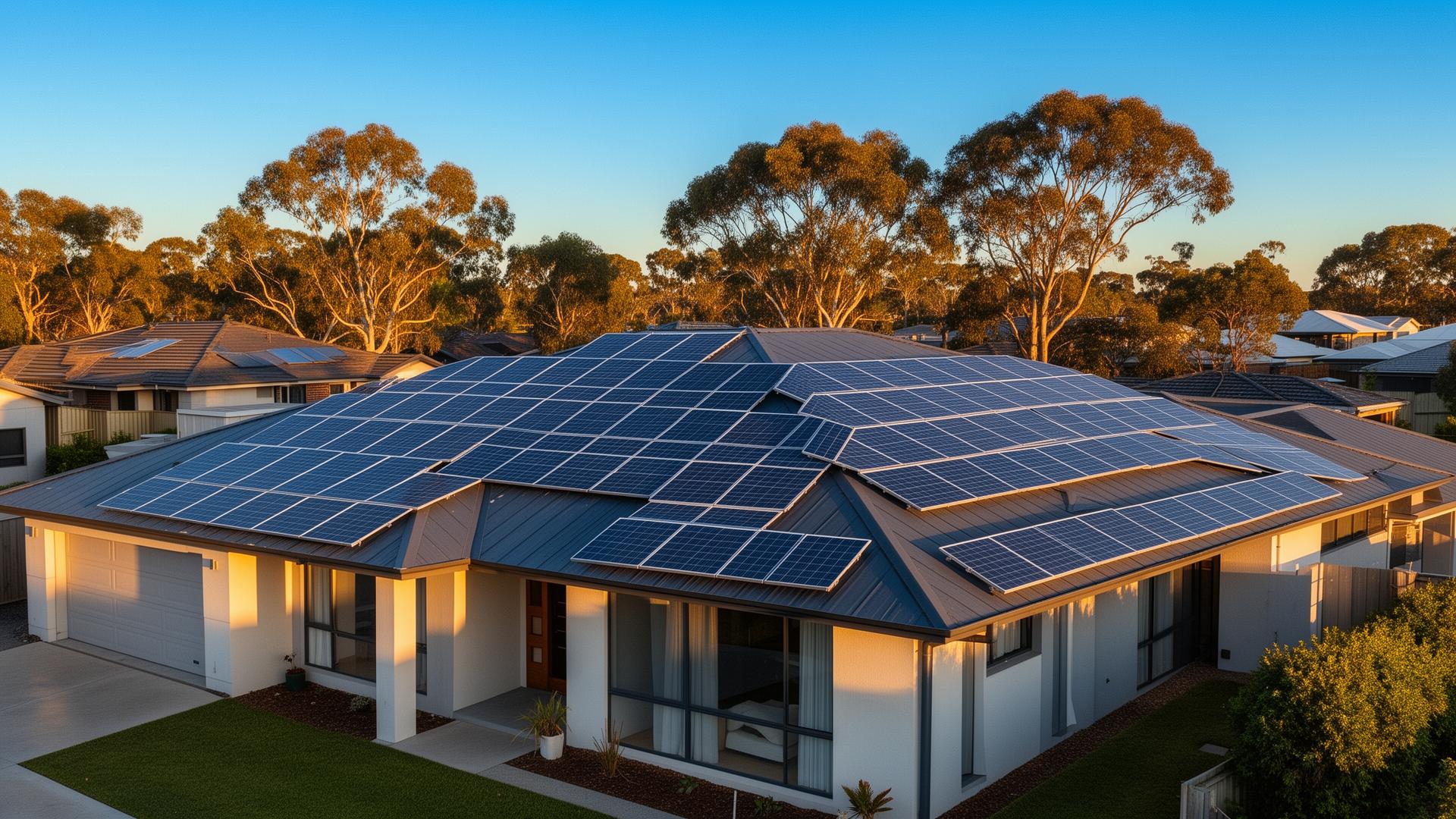 Australian home with solar panels